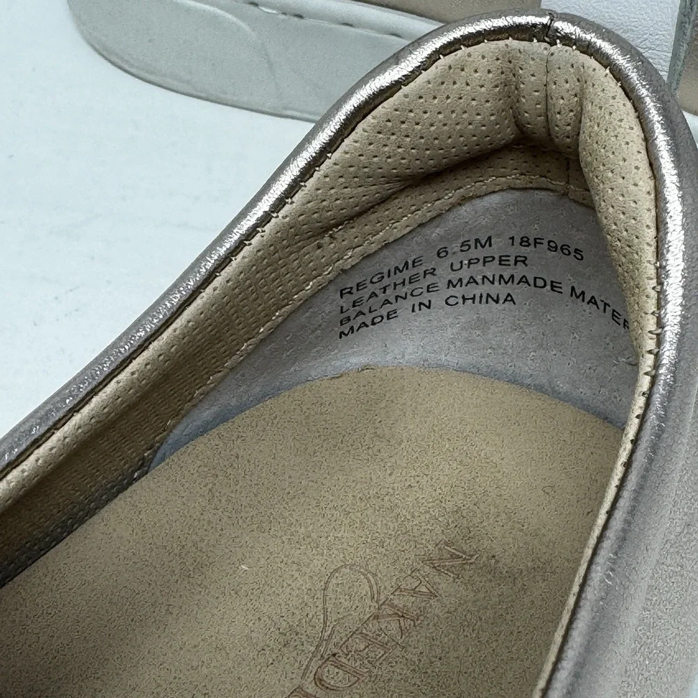 Naked Feet Regime Platform Lightweight Leather Womens‎ Shoes 6.5 Gold Metallic